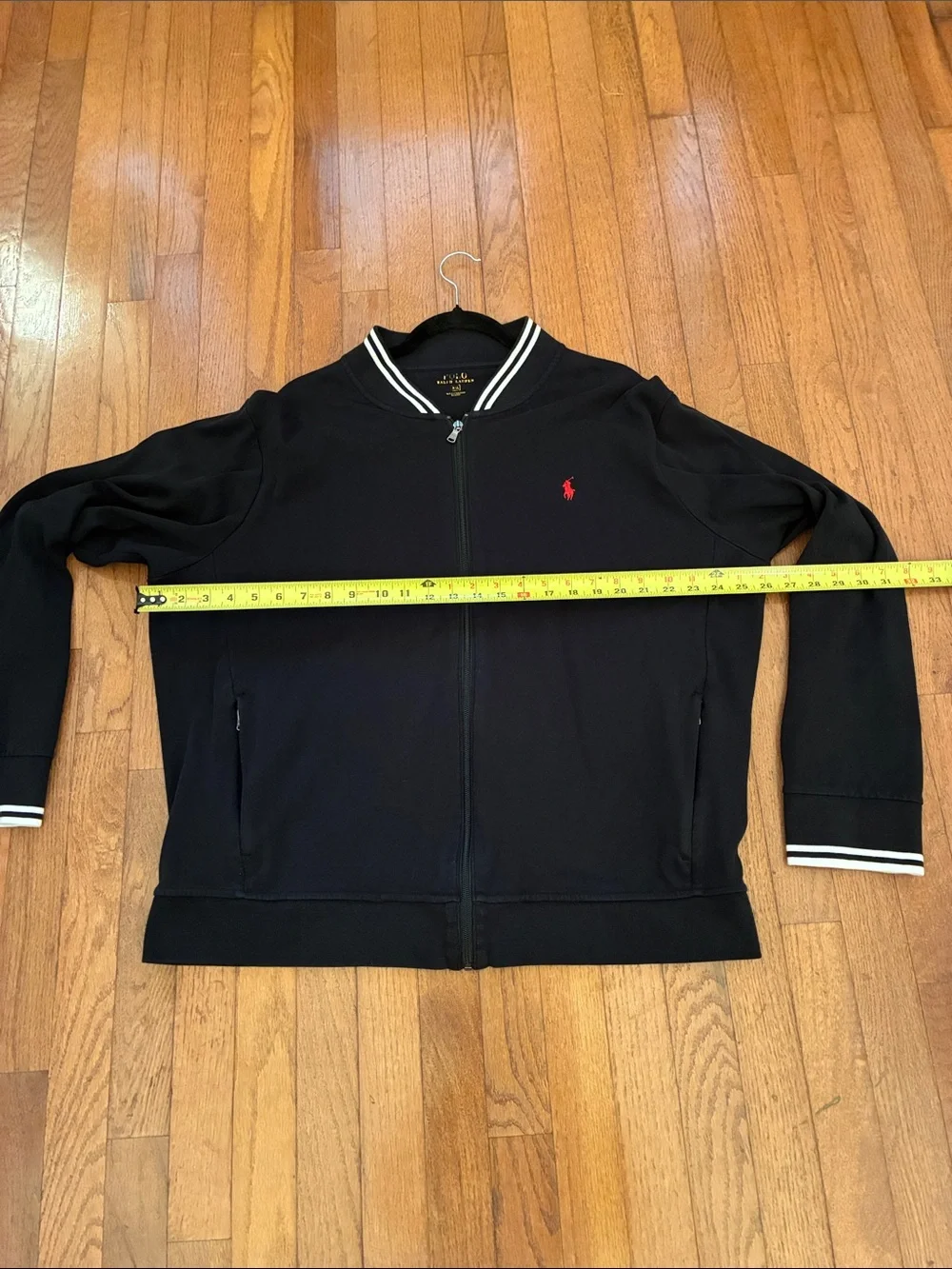 Polo by Ralph Lauren Black Zip-Up Bomber with Red Pony